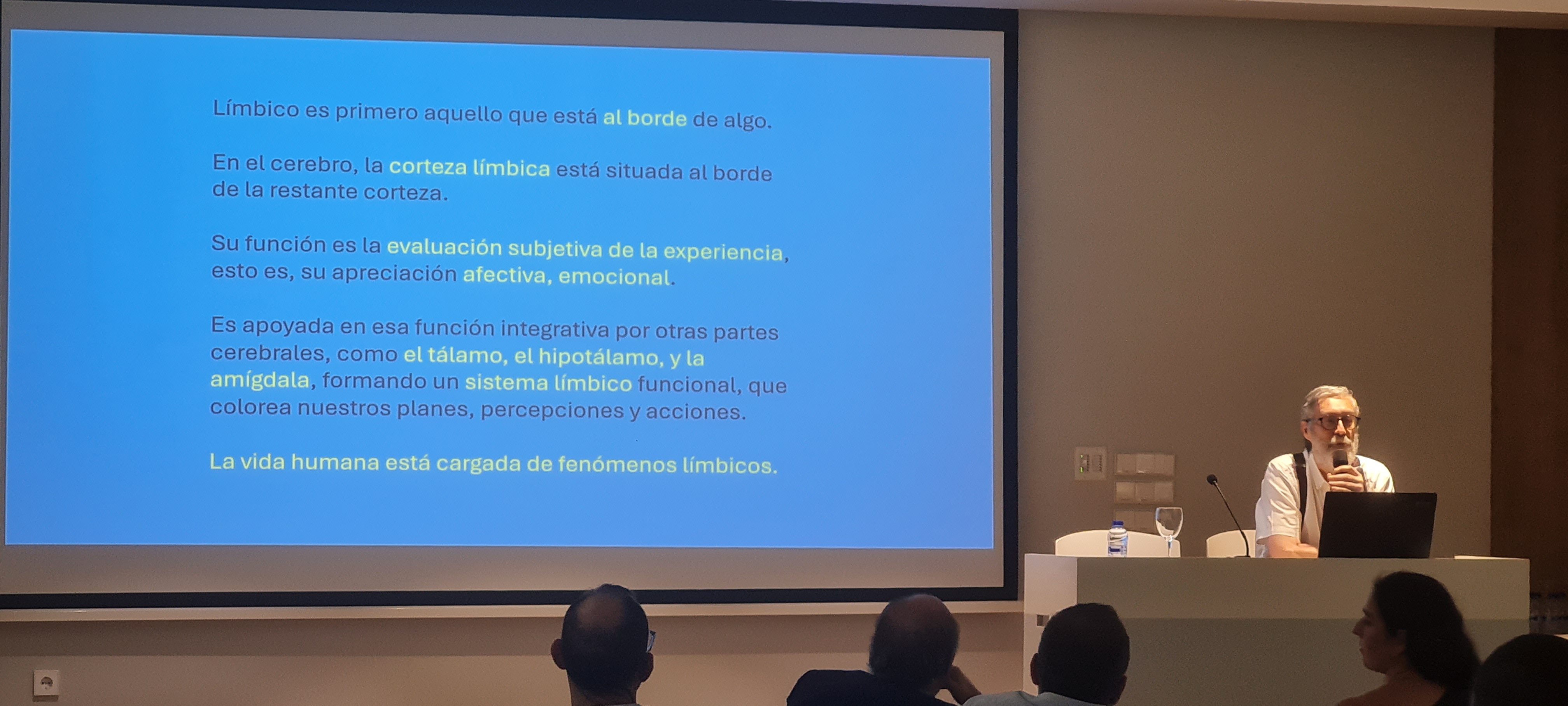 El Dr. Luis Puelles López durante su ponencia en la III Jornadas de la Cátedra VIU-NED en Neurociencia Global y Cambio Social