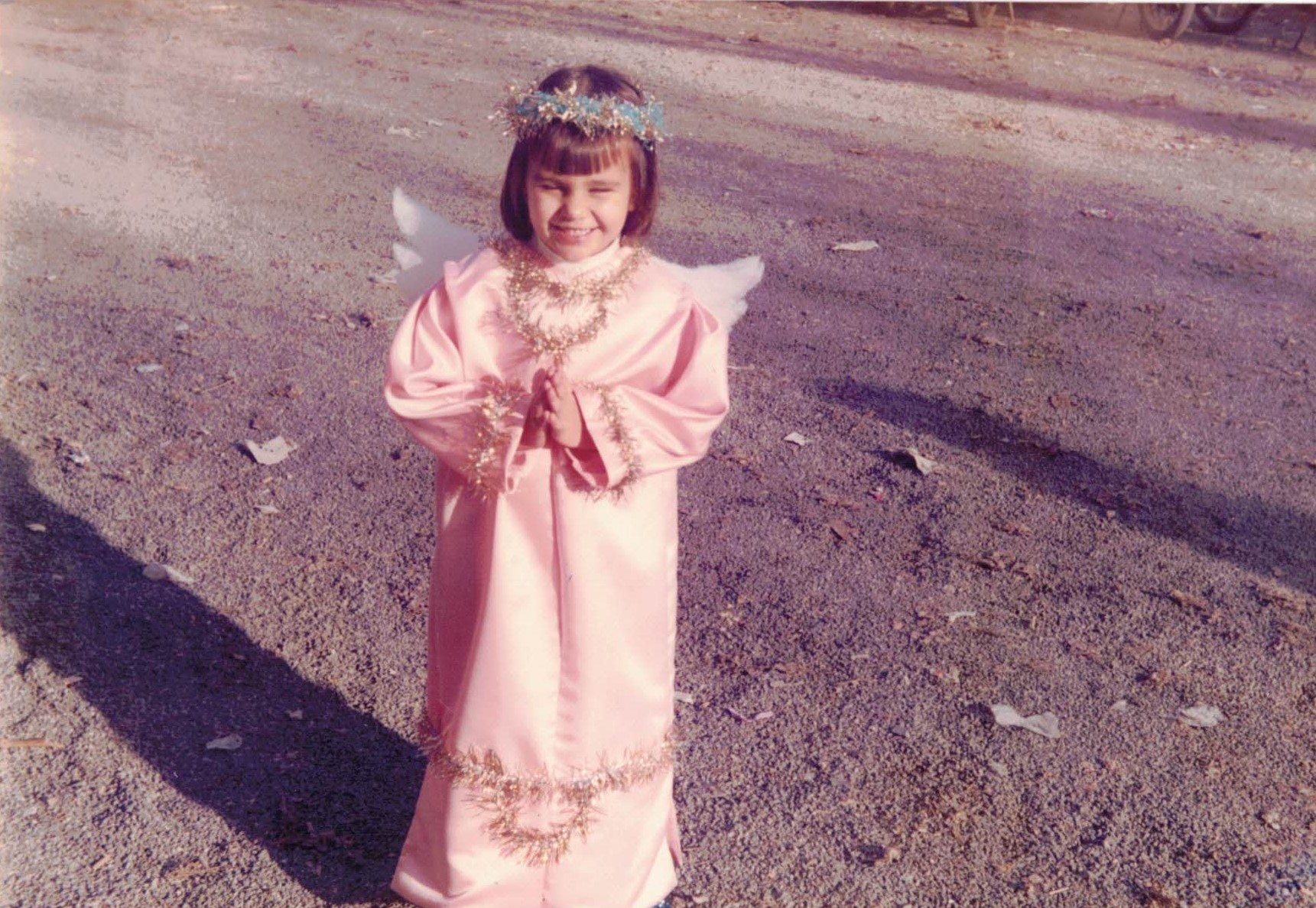 Elisabet Navarro Tapia en el festival de Navidad del Colegio Claret (Xàtiva), año 1989