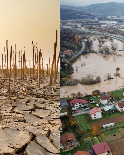 Cambio climático - inundaciones y sequías