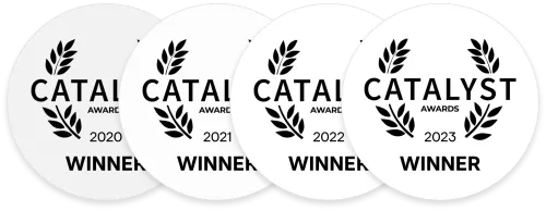 Sellos Premio Catalyst 2023 blanco